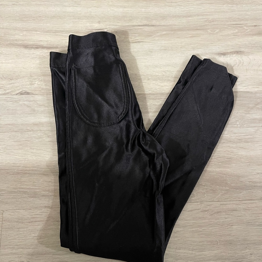 American apparel black disco pants xxs